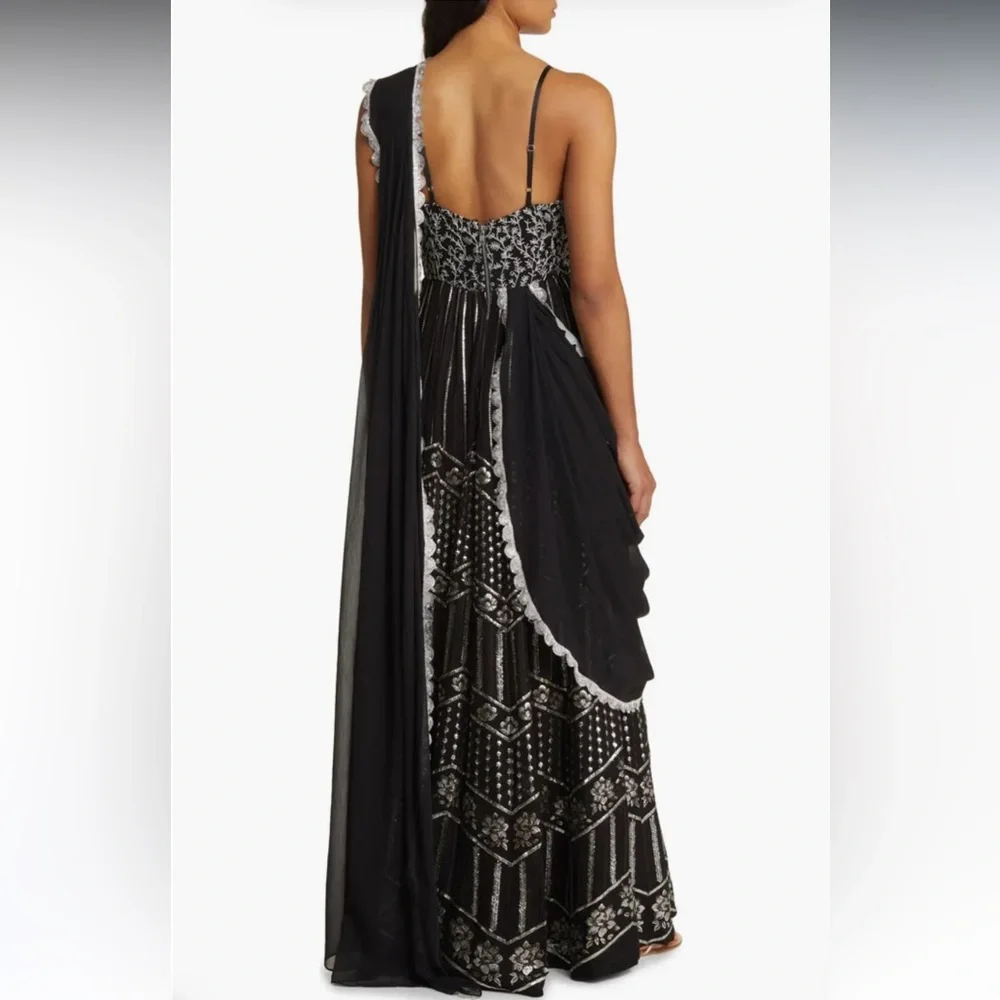 Sani Black and Silver Anarkali - Picture 6 of 14